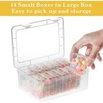 Small Bead Organizers 15 Pack Mini Clear Plastic Storage Cases with Hinged Lid Rectangle Craft Supply Containers